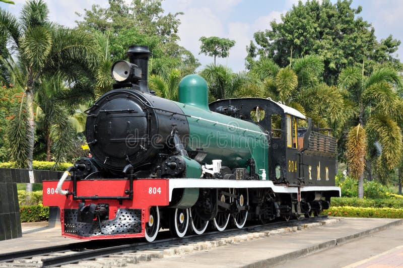 Kanchaburi, Thailand: Vintage Steam Engine royalty free stock photos Kanchaburi, Thailand: Vintage Steam Engine royalty free stock photos