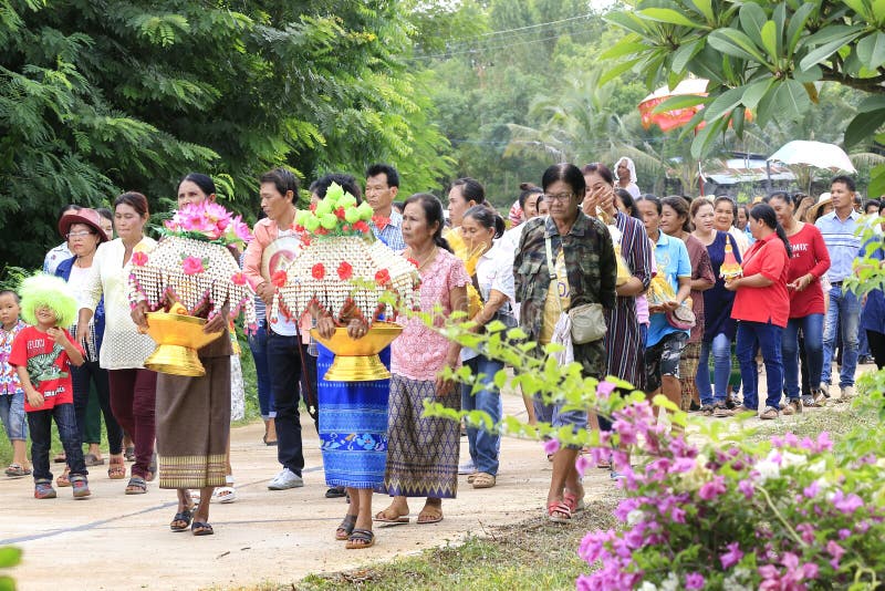 KANCHANABURI, THAILAND - JUNE 25: the Villagers are Celebrating the ...