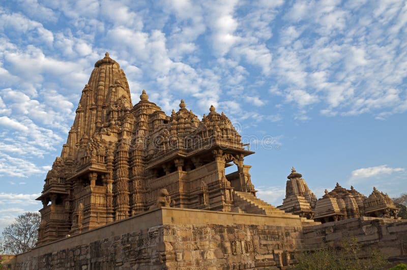 Kandariya Mahadeva Temple, dedicated to Shiva, Western Temples of Khajuraho, Madhya Pradesh, India - UNESCO world heritage site. royalty free stock image Kandariya Mahadeva Temple, dedicated to Shiva, Western Temples of Khajuraho, Madhya Pradesh, India - UNESCO world heritage site. royalty free stock image