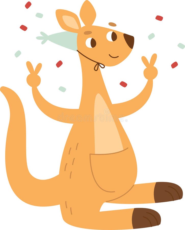 Kangaroo Animal Celebrating stock illustration