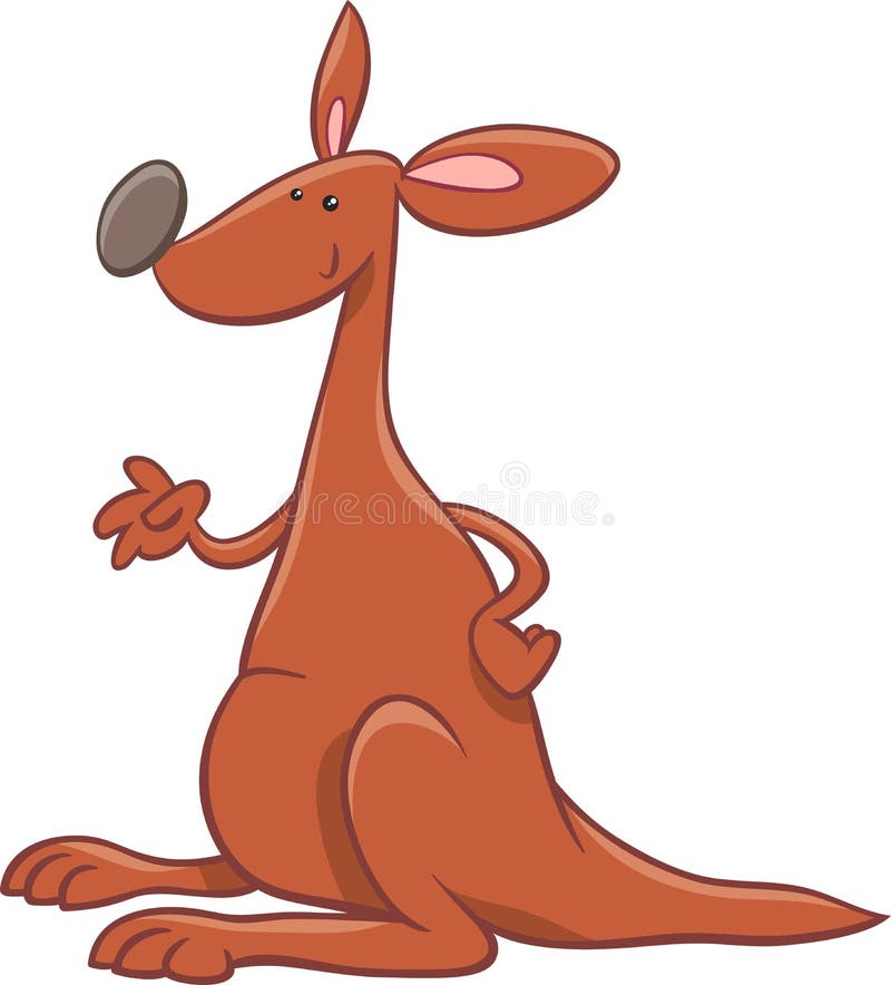 Kangaroo animal character cartoon royalty free illustration