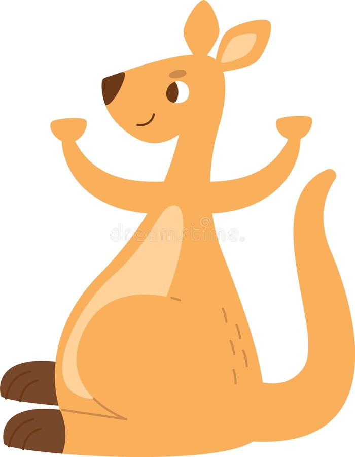 Kangaroo Animal Sitting stock illustration