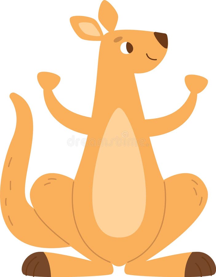 Kangaroo Animal Sitting vector illustration