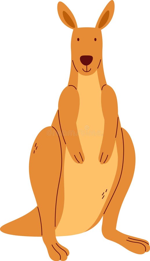 Kangaroo Animal Staying royalty free illustration