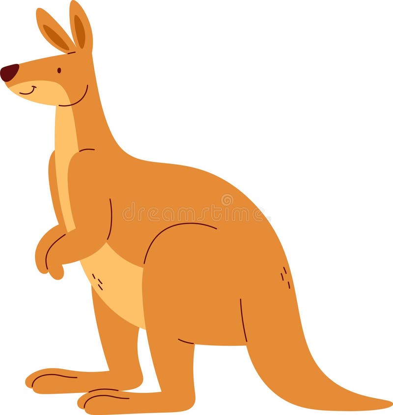 Kangaroo Animal Staying royalty free illustration