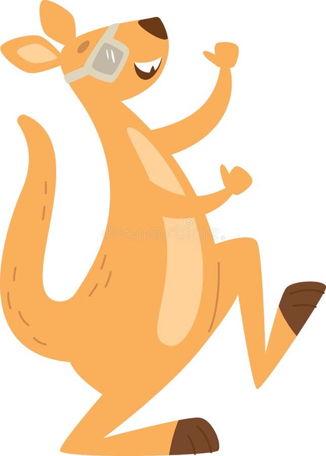 Kangaroo Animal With Sunglasses stock illustration
