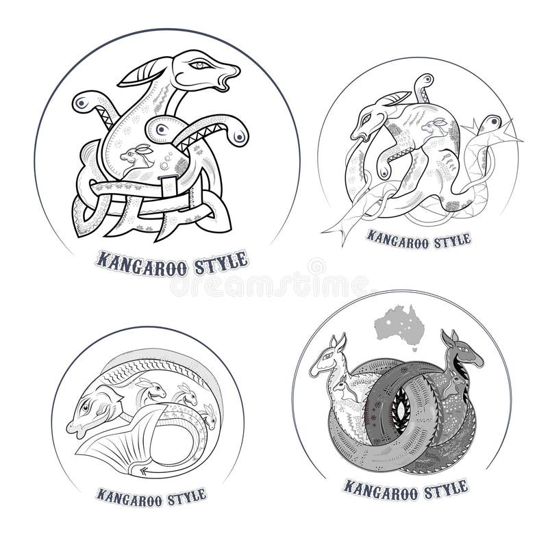 Kangaroo icons vector illustration