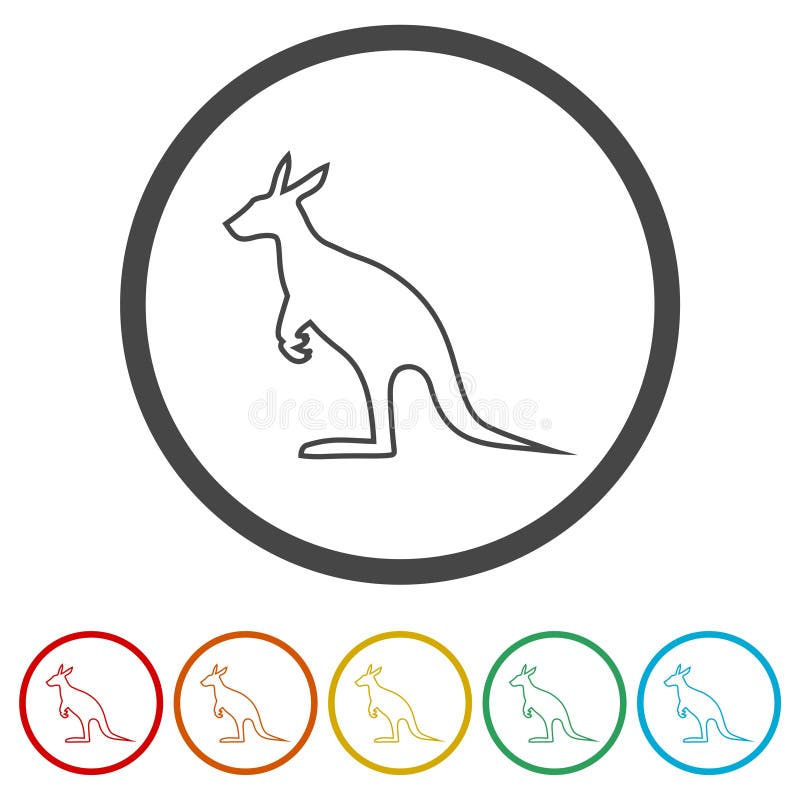 Kangaroo icons set - Illustration vector illustration