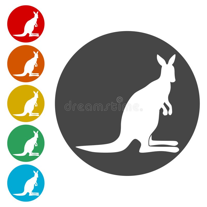 Kangaroo icons set - Illustration vector illustration