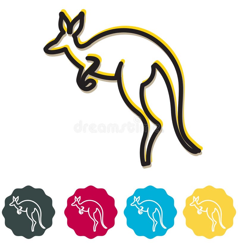 Kangaroo Jumping Icon stock illustration. Illustration of design 164706104