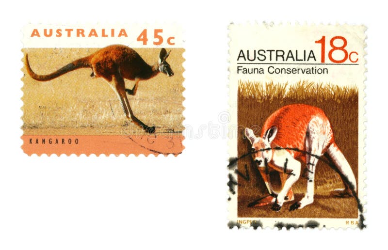 Collectible stamps from Australia. Set with kangaroos. Collectible stamps from Australia. Set with kangaroos.