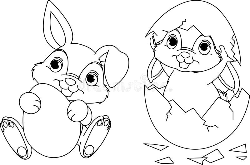 Kaninfärgläggningeaster sida vektor illustrationer