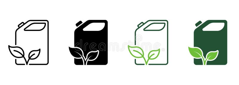 Kanister Für Das Silhouette-Symbol Für Öko-Benzin. Kraftstoff Für