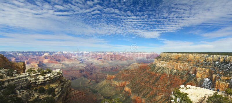 Panoramic view of Grand Canyon with dramatic clouds. Panoramic view of Grand Canyon with dramatic clouds