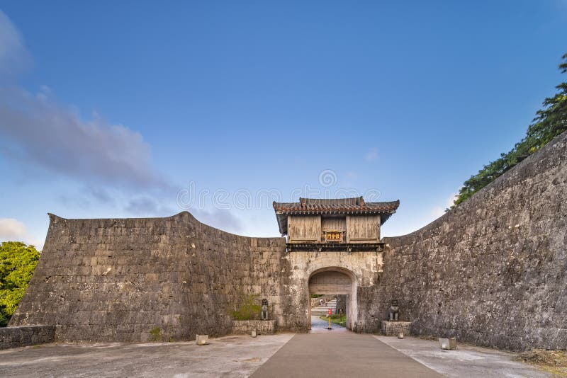 Kankaimon gate of Shuri Castle`s in the Shuri neighborhood of Naha, the capital of Okinawa Prefecture, Japan. stock photo Kankaimon gate of Shuri Castle`s in the Shuri neighborhood of Naha, the capital of Okinawa Prefecture, Japan. stock photo