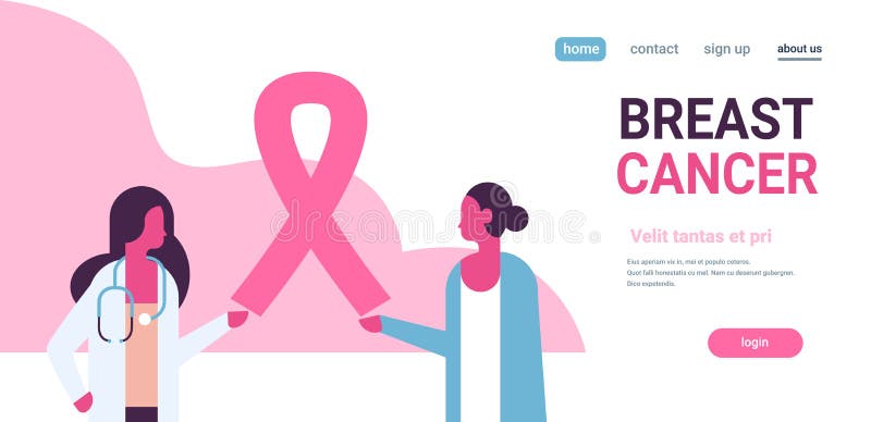 Kankerdag van de lintborst de vrouwelijke van het het overlegconcept van de artsenvrouw van de de ziektevoorlichting vrouwen van stock illustratie Kankerdag van de lintborst de vrouwelijke van het het overlegconcept van de artsenvrouw van de de ziektevoorlichting vrouwen van stock illustratie
