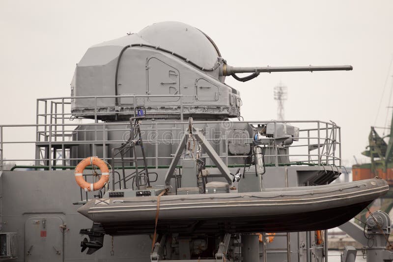 Kanon op Slagschip royalty-vrije stock fotografie Kanon op Slagschip royalty-vrije stock fotografie