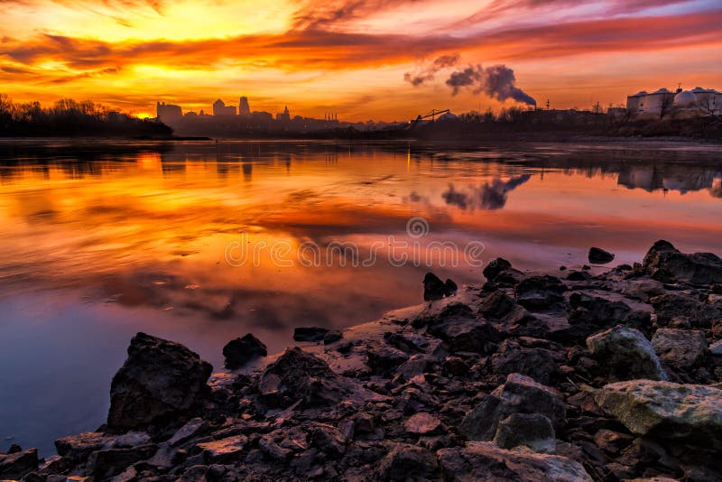 Kansas City al Amanecer imagen de archivo