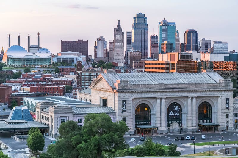 Kansas City, MO/USA - circa July 2013: View of Kansas City, Missouri from National World War I Museum and Memorial. Kansas City, MO/USA - circa July 2013: View of Kansas City, Missouri from National World War I Museum and Memorial