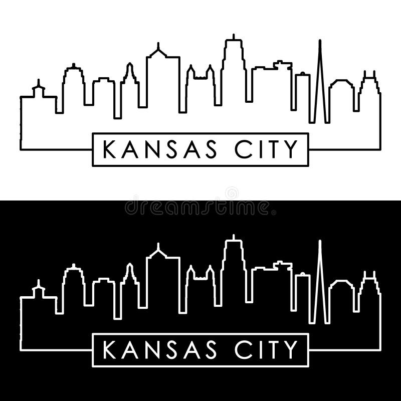 kansas city skyline outline kansas city skyline outline