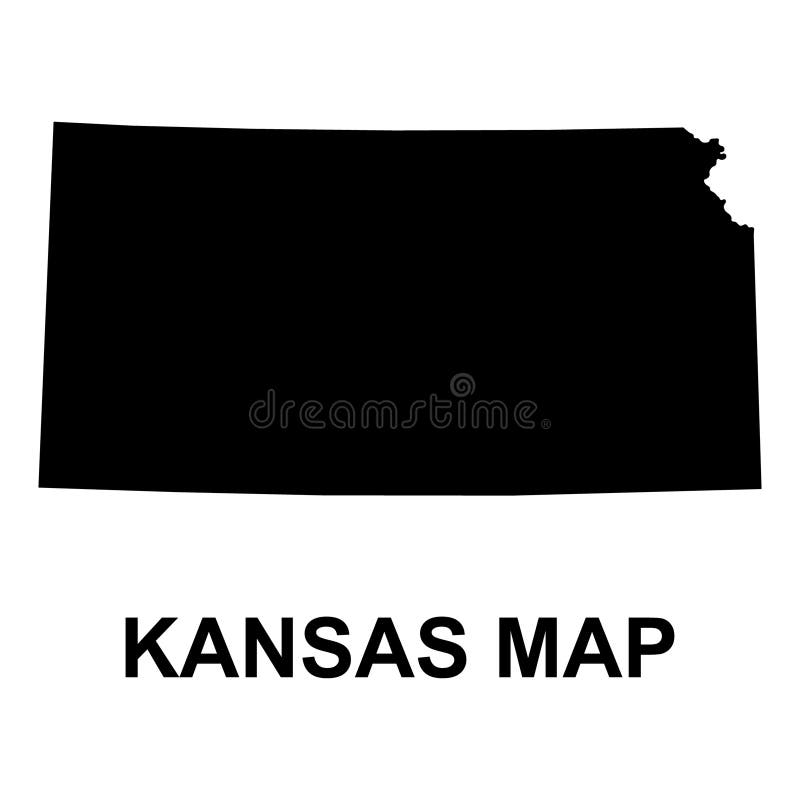Set Of Kansas Map United States Of America Flat Concept Icon Vector