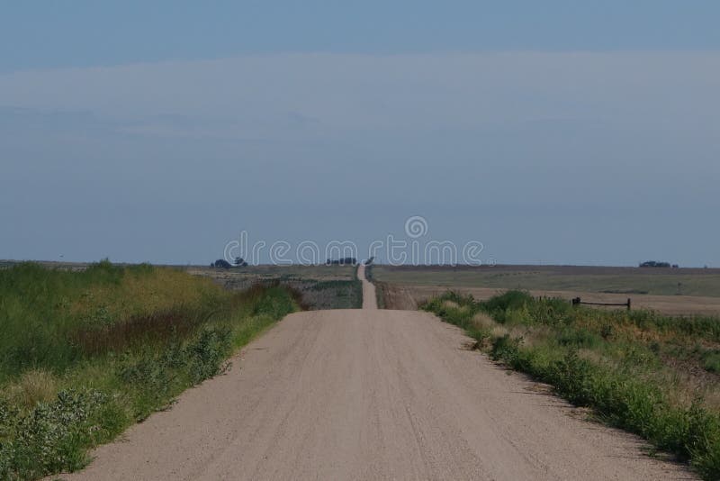 A Kansas road stock image. Image of gravel, vastness 43508799