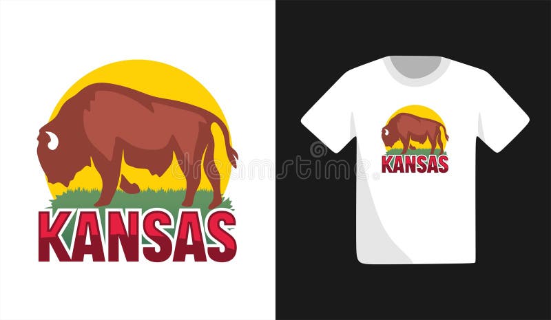 Kansas State with beautiful natural scenery stock illustration