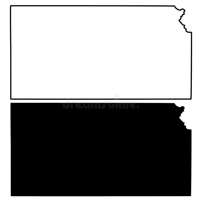 Kansas state map icon design royalty free illustration