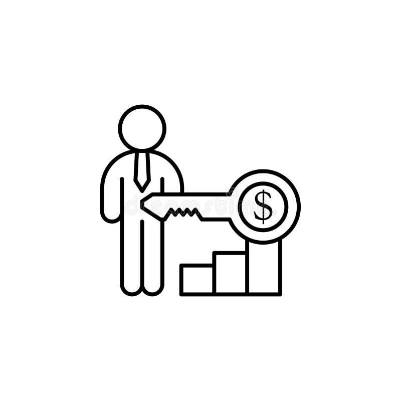 Kanssleutel tot het pictogram van de successtrategie Element van bedrijfsmotivatielijn ic vector illustratie Kanssleutel tot het pictogram van de successtrategie Element van bedrijfsmotivatielijn ic vector illustratie