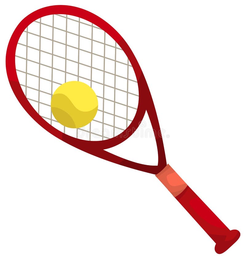 Illustration of isolated a tennis racket and ball on white. Illustration of isolated a tennis racket and ball on white