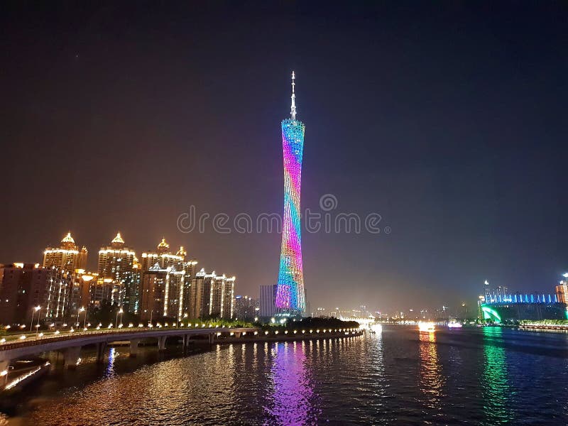 Kanton Tower, Guangzhou City, Guangdong Canton Province, China, Azië royalty-vrije stock fotografie Kanton Tower, Guangzhou City, Guangdong Canton Province, China, Azië royalty-vrije stock fotografie