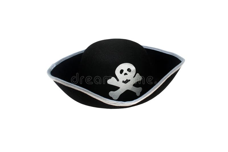 Pirate hat with skull isolated on white. Pirate hat with skull isolated on white