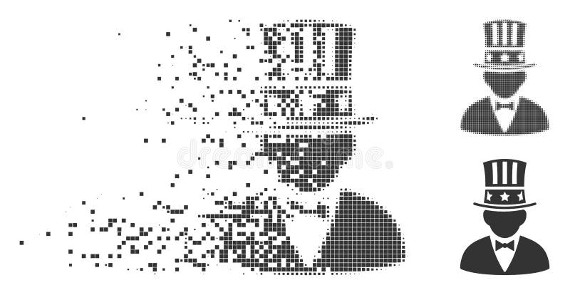 Kapitalistisch Destructed-Pixel Halftone Pictogram stock illustratie