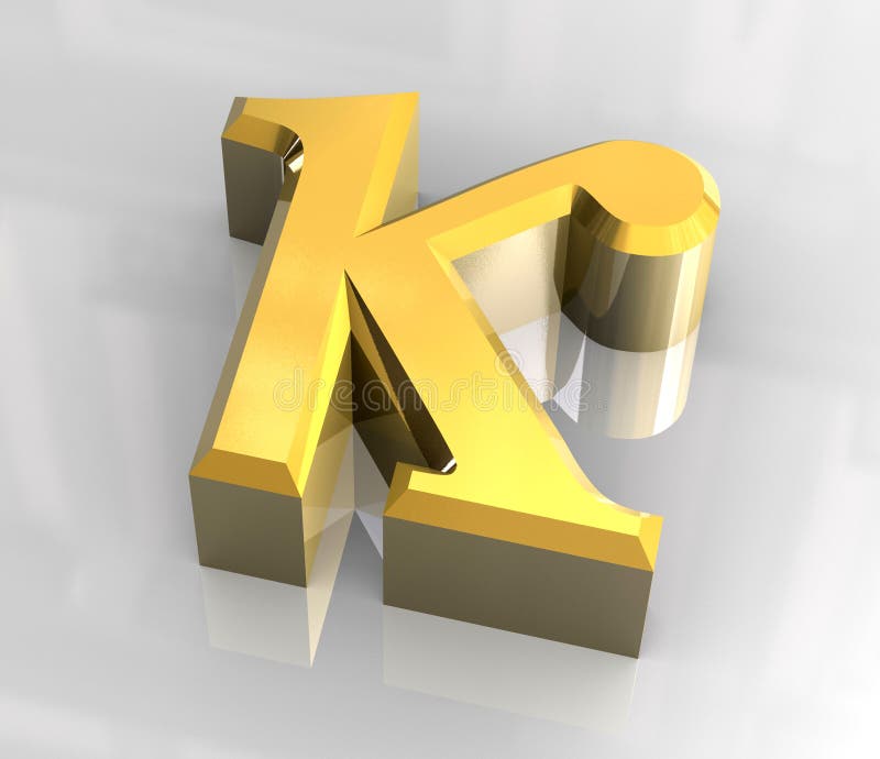 Kappa symbol in gold (3d)
