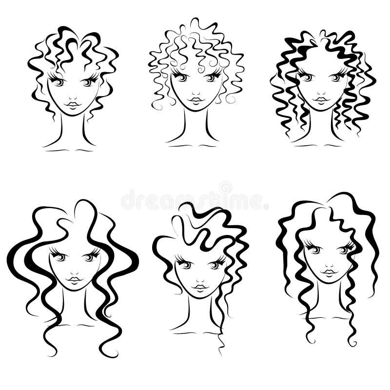 Kapsels Voor Haar, Kapsels Vector Illustratie - Illustration of illustratie, creatief: