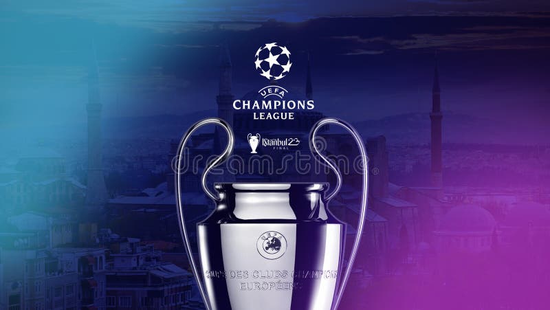 UEFA Champions League Cup Trophy with Crown Editorial Photography