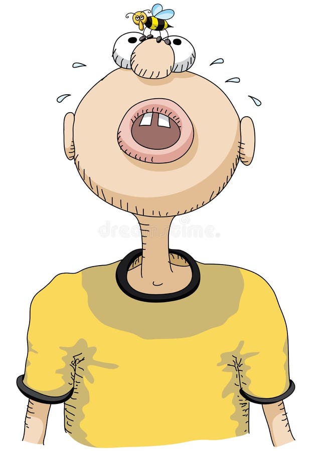 Personage en bij vector illustratie