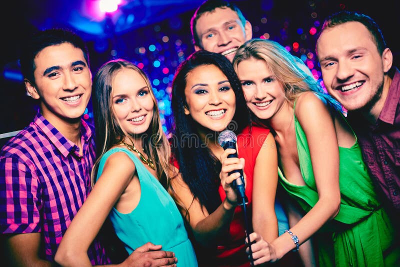 Karaoke party stock photo. Image of female, karaoke, festival - 3840016