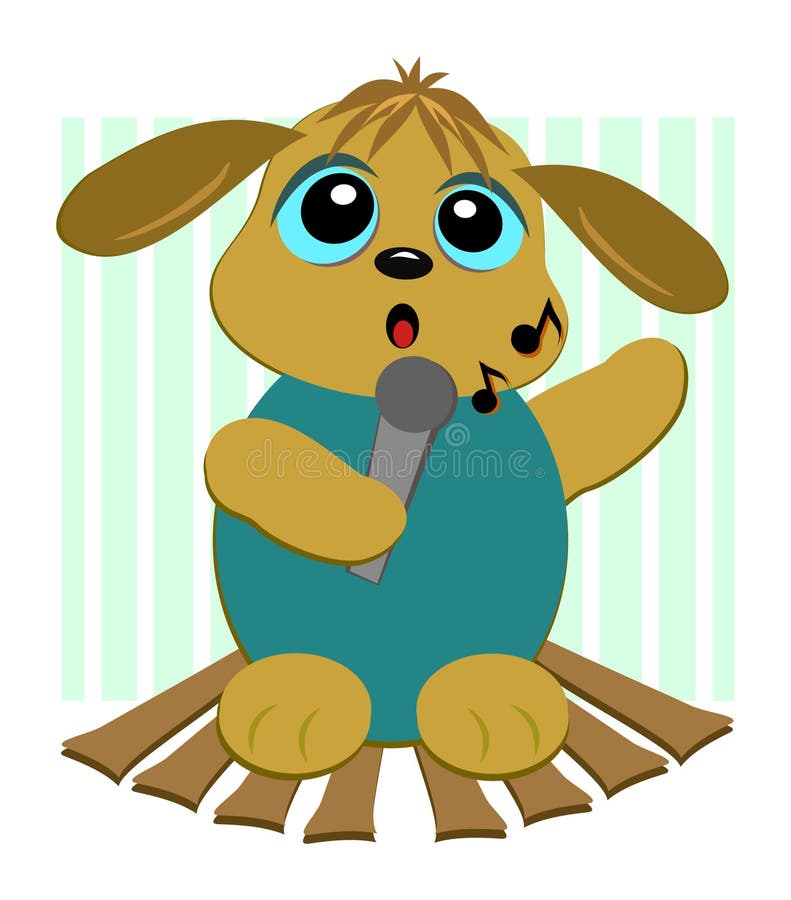 Karaoke Singing Dog stock vector. Illustration of canine 20370866