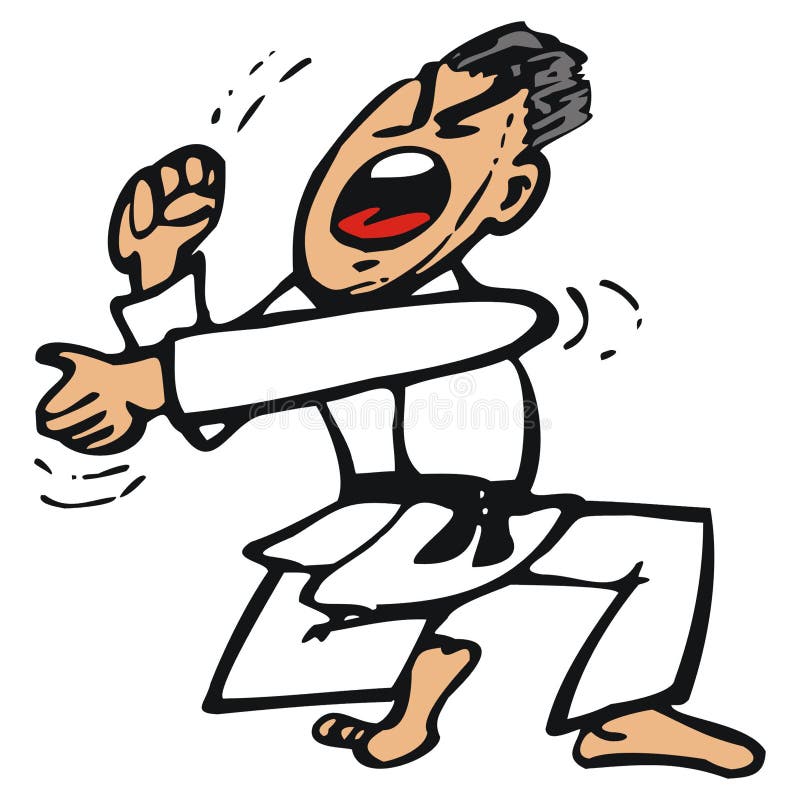 Art illustration: a karate man