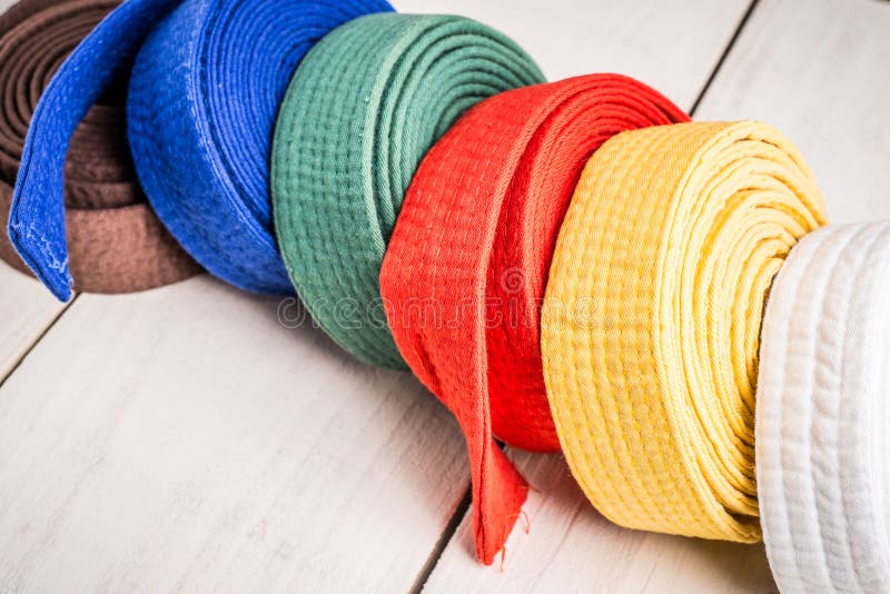 Karate belts stock image. Image of white, orange, colorful 47599879