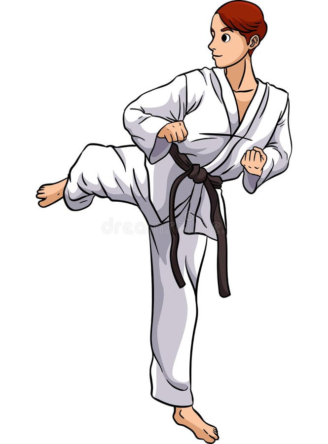 Karate Cartoon Colored Clipart Illustration Stock Vector - Illustration ...