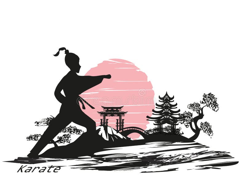 Karate dziewczyny projekt ilustracja wektor Karate dziewczyny projekt ilustracja wektor