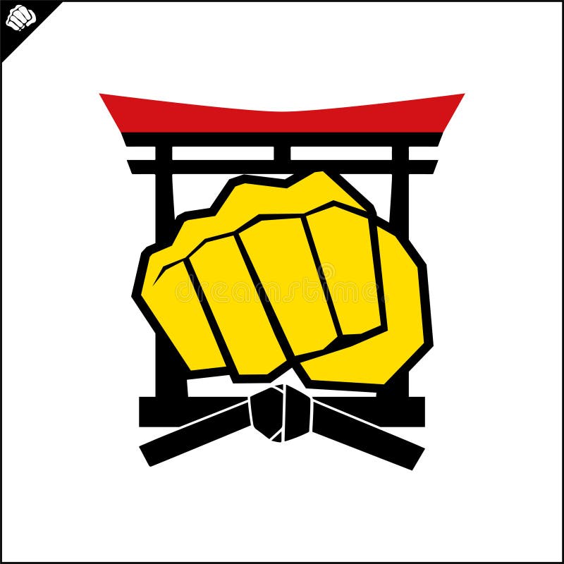 Karate Emblem. Martial Art Creative Colored Simbol Design. Vector, EPS