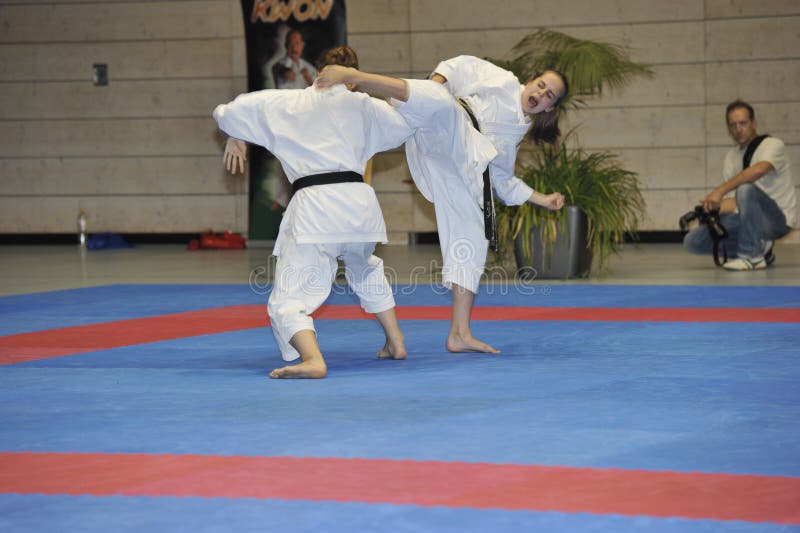 Karate, European Master Cup, Fighting Techniques stock images Karate, European Master Cup, Fighting Techniques stock images