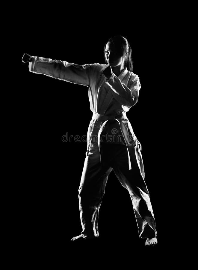 Karate girl stock photo. Image of culture, contour, light - 19196980