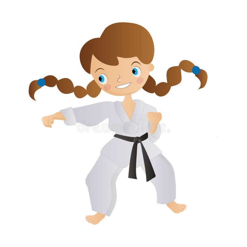 Cartoon Karate Girl stock vector. Illustration of martial - 2707146