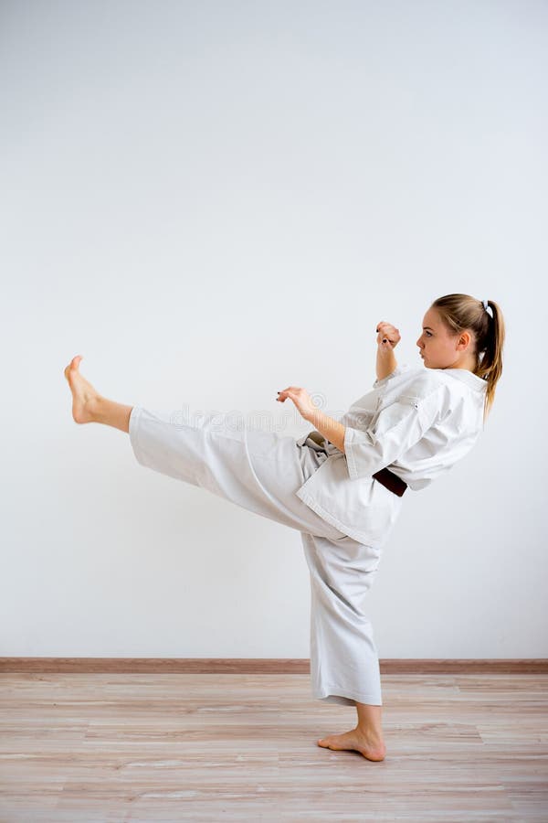 Karate girl training stock image. Image of kata, active 106637225