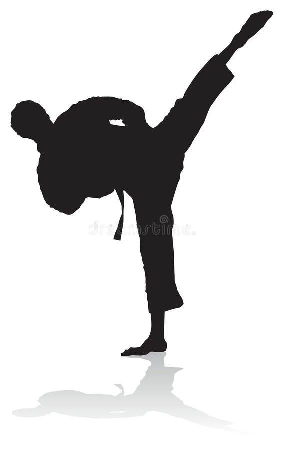 Karate silhouette royalty free illustration