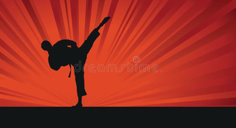 Karate Silhouette Background Stock Vector - Illustration of exercise, body:  28872375